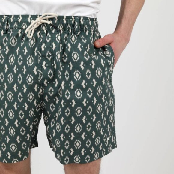 BNWT Wemoto - Dogs OC Poplin - Men's Green Organic Cotton Swim Shorts - Picture 4 of 8